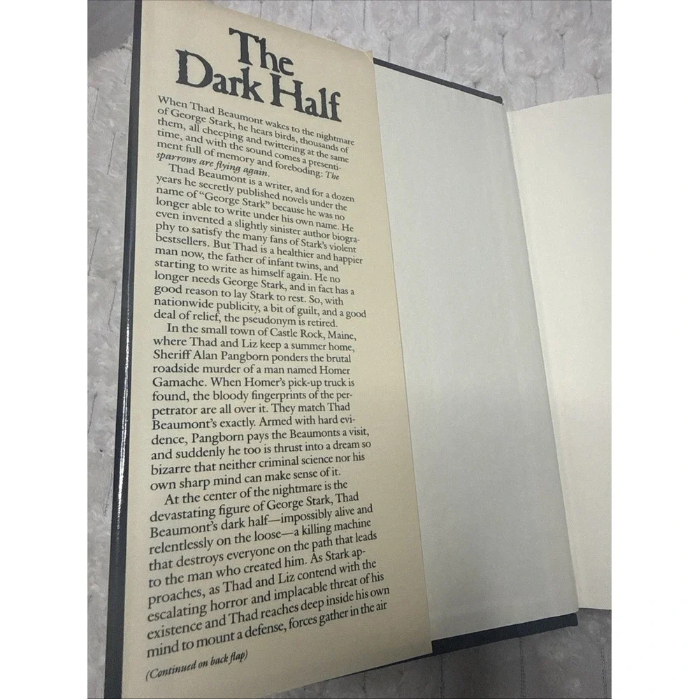 Stephen King-The Dark Half Hardcover Book 1989  First Edition First Printing DJ